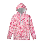 Pink Rose Print Pullover Hoodie
