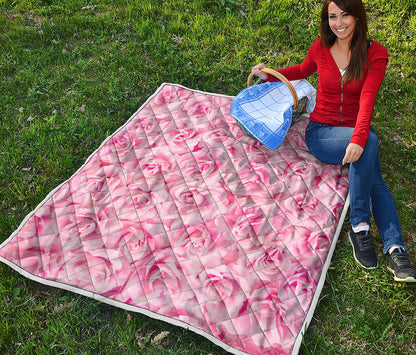Pink Rose Print Quilt