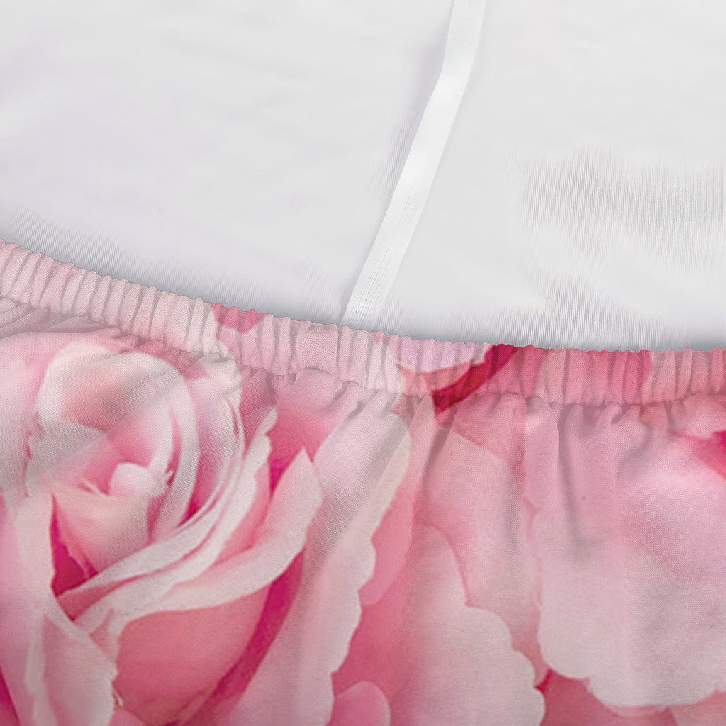 Pink Rose Print Sofa Cover