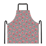 Pink Rose Zigzag Pattern Print Apron