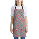 Pink Rose Zigzag Pattern Print Apron