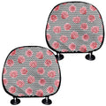 Pink Rose Zigzag Pattern Print Car Headrest Covers