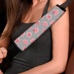 Pink Rose Zigzag Pattern Print Car Seat Belt Covers