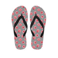 Pink Rose Zigzag Pattern Print Flip Flops