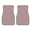 Pink Rose Zigzag Pattern Print Front Car Floor Mats