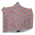 Pink Rose Zigzag Pattern Print Hooded Blanket