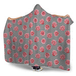 Pink Rose Zigzag Pattern Print Hooded Blanket