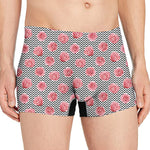 Pink Rose Zigzag Pattern Print Men's Boxer Briefs