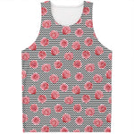 Pink Rose Zigzag Pattern Print Men's Tank Top