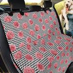Pink Rose Zigzag Pattern Print Pet Car Back Seat Cover