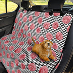Pink Rose Zigzag Pattern Print Pet Car Back Seat Cover