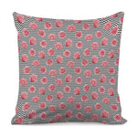 Pink Rose Zigzag Pattern Print Pillow Cover