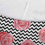 Pink Rose Zigzag Pattern Print Sofa Cover