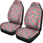 Pink Rose Zigzag Pattern Print Universal Fit Car Seat Covers