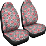 Pink Rose Zigzag Pattern Print Universal Fit Car Seat Covers