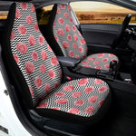 Pink Rose Zigzag Pattern Print Universal Fit Car Seat Covers