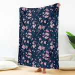 Pink Sakura Cherry Blossom Pattern Print Blanket