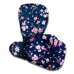 Pink Sakura Cherry Blossom Pattern Print Boxing Gloves