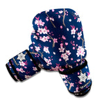Pink Sakura Cherry Blossom Pattern Print Boxing Gloves