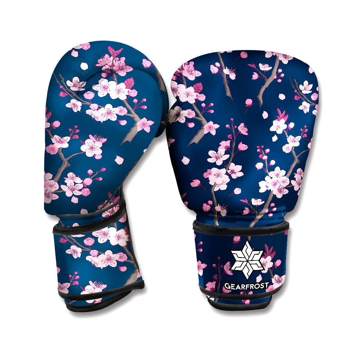 Pink Sakura Cherry Blossom Pattern Print Boxing Gloves