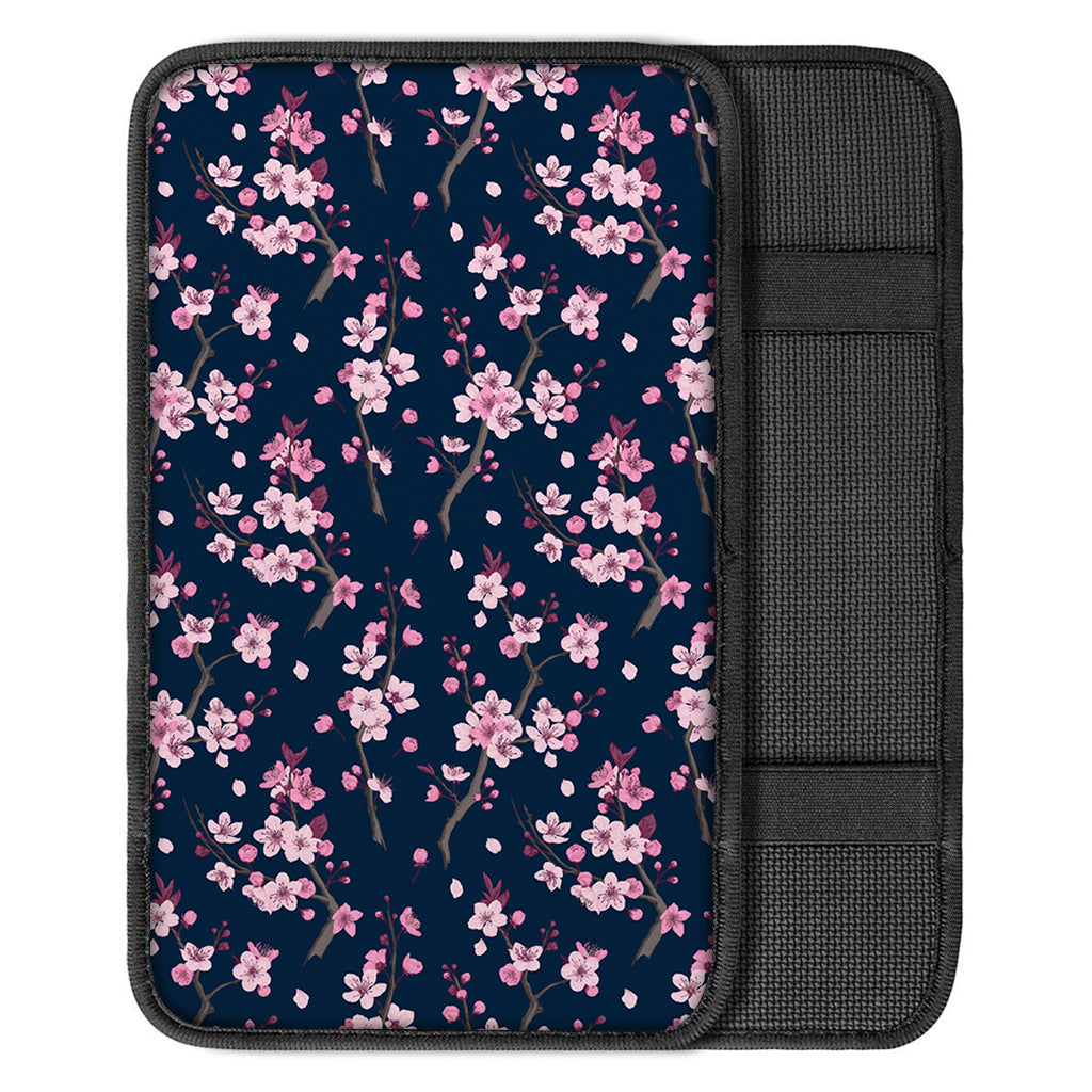 Pink Sakura Cherry Blossom Pattern Print Car Center Console Cover