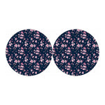Pink Sakura Cherry Blossom Pattern Print Car Coasters