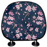 Pink Sakura Cherry Blossom Pattern Print Car Headrest Covers