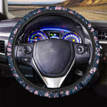 Pink Sakura Cherry Blossom Pattern Print Car Steering Wheel Cover
