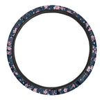 Pink Sakura Cherry Blossom Pattern Print Car Steering Wheel Cover