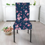 Pink Sakura Cherry Blossom Pattern Print Dining Chair Slipcover