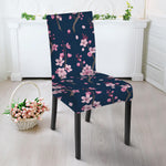 Pink Sakura Cherry Blossom Pattern Print Dining Chair Slipcover