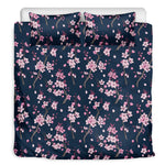 Pink Sakura Cherry Blossom Pattern Print Duvet Cover Bedding Set
