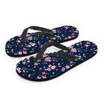 Pink Sakura Cherry Blossom Pattern Print Flip Flops