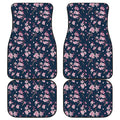 Pink Sakura Cherry Blossom Pattern Print Front and Back Car Floor Mats
