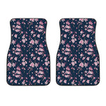 Pink Sakura Cherry Blossom Pattern Print Front Car Floor Mats