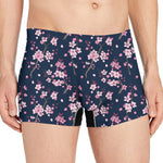 Pink Sakura Cherry Blossom Pattern Print Men's Boxer Briefs