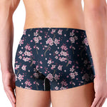 Pink Sakura Cherry Blossom Pattern Print Men's Boxer Briefs
