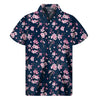 Pink Sakura Cherry Blossom Pattern Print Men's Short Sleeve Shirt