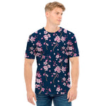 Pink Sakura Cherry Blossom Pattern Print Men's T-Shirt