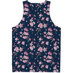 Pink Sakura Cherry Blossom Pattern Print Men's Tank Top