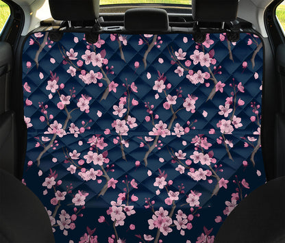 Pink Sakura Cherry Blossom Pattern Print Pet Car Back Seat Cover