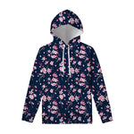 Pink Sakura Cherry Blossom Pattern Print Pullover Hoodie