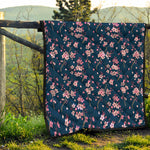 Pink Sakura Cherry Blossom Pattern Print Quilt