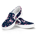 Pink Sakura Cherry Blossom Pattern Print White Slip On Sneakers