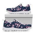 Pink Sakura Cherry Blossom Pattern Print White Running Shoes