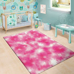 Pink Shibori Tie Dye Print Area Rug