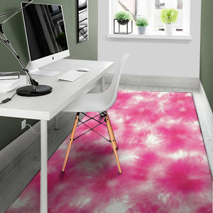 Pink Shibori Tie Dye Print Area Rug