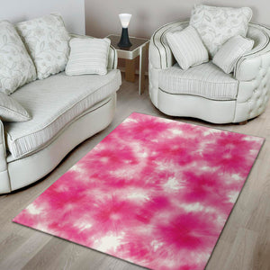 Pink Shibori Tie Dye Print Area Rug