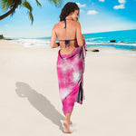 Pink Shibori Tie Dye Print Beach Sarong Wrap