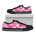 Pink Shibori Tie Dye Print Black Low Top Sneakers